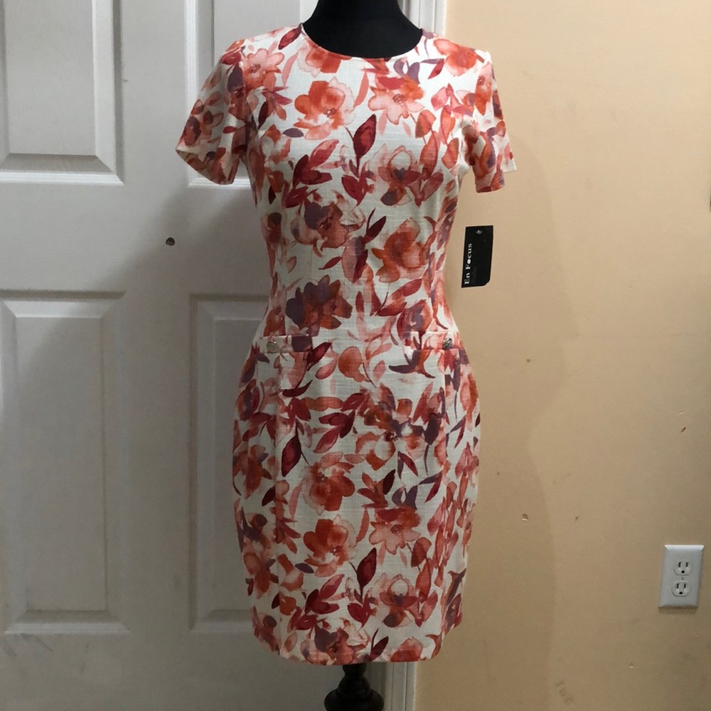 Enfocus Studio Floral Midi Dress - Red and White